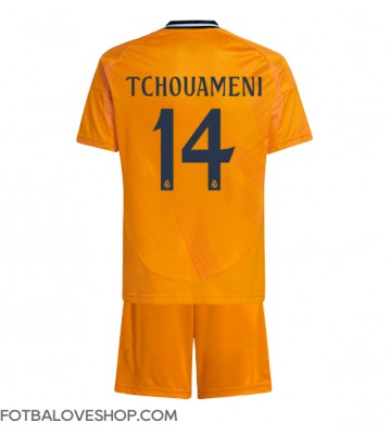 Real Madrid Aurelien Tchouameni #14 Dětské Venkovní Dres 2024-25 Krátký Rukáv (+ trenýrky)